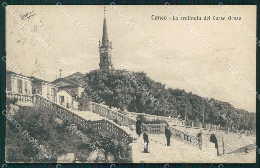 Cuneo Città Scalinata Corso Gesso cartolina MT5461 – fronte