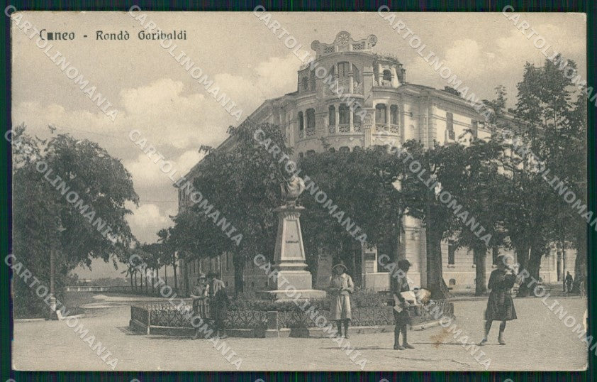 Cuneo Città Rondò Garibaldi cartolina MT5486 – fronte