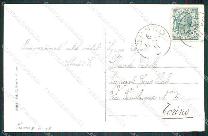 Cuneo Città Circolo Garibaldi Viale degli Angeli cartolina MT5488 – retro