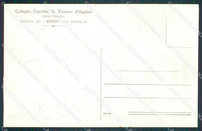 Cuneo Città Collegio San Tomaso cartolina MT5511 – retro