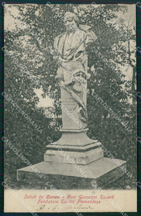 Cuneo Città Giardino Pubblico Monumento Toselli ABRASA cartolina MT5515 – fronte