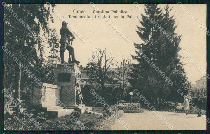 Cuneo Città Giardino Pubblico Monumento ai Caduti PIEGA cartolina MT5516 – fronte
