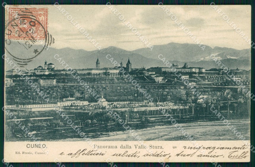 Cuneo Città Panorama dalla Valle Stura cartolina MT5542 – fronte