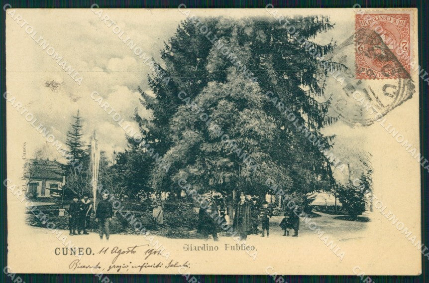Cuneo Città Giardino Pubblico PIEGA cartolina MT5545 – fronte