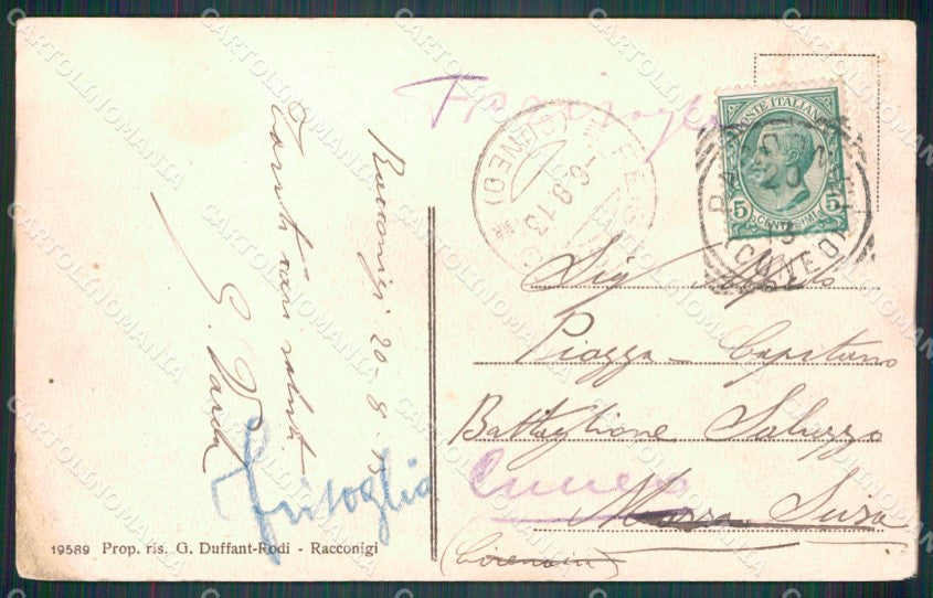 Cuneo Racconigi Castello cartolina MT5561 – retro