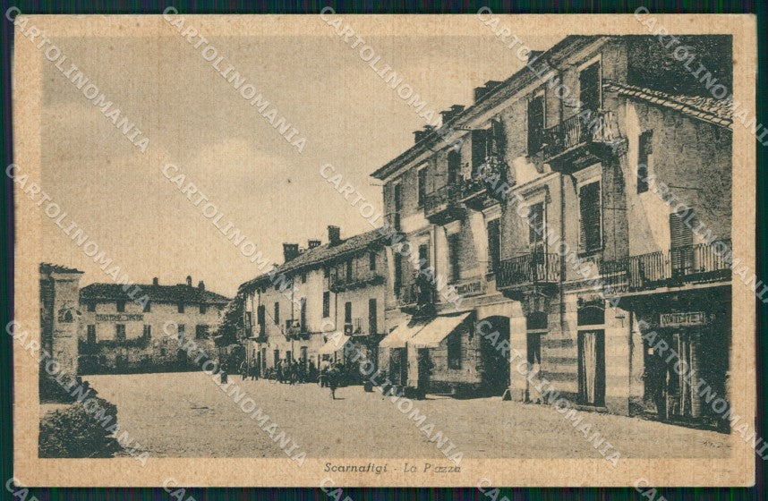 Cuneo Scarnafigi La Piazza cartolina MT5578 – fronte