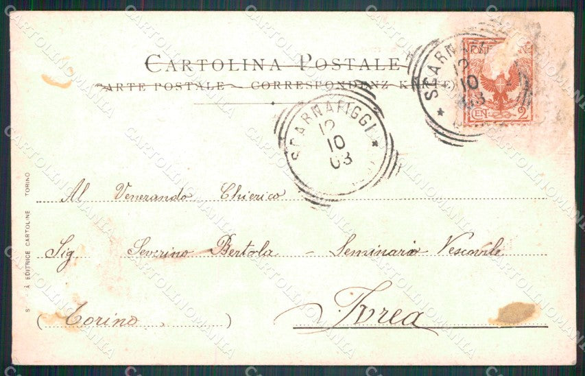 Cuneo Scarnafigi Castello ABRASA cartolina MT5579 – retro
