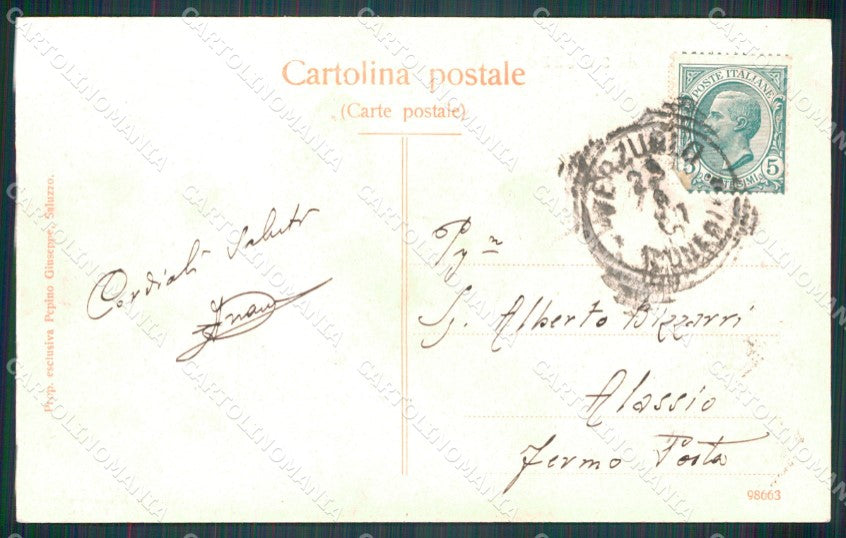 Cuneo Saluzzo Monumento a Silvio Pellico cartolina MT5583 – retro