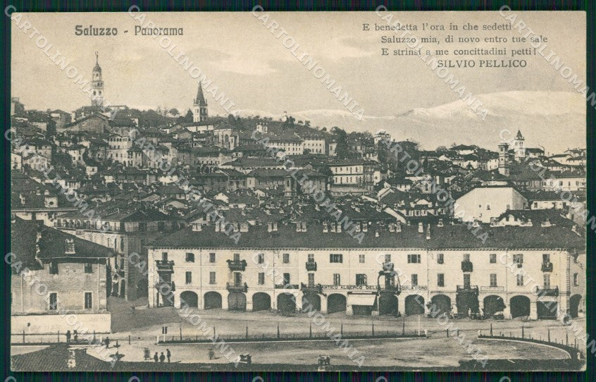 Cuneo Saluzzo Panorama Silvio Pellico cartolina MT5593 – fronte