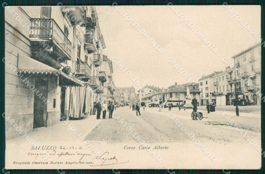Cuneo Saluzzo Corso Carlo Alberto SCOLLATA cartolina MT5594 – fronte