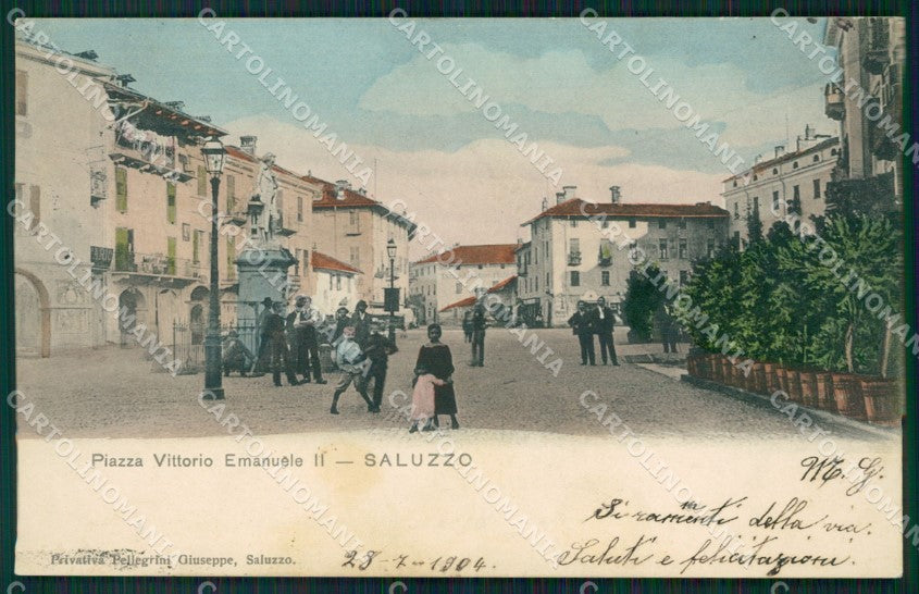 Cuneo Saluzzo Piazza Vittorio Emanuele II cartolina MT5597 – fronte