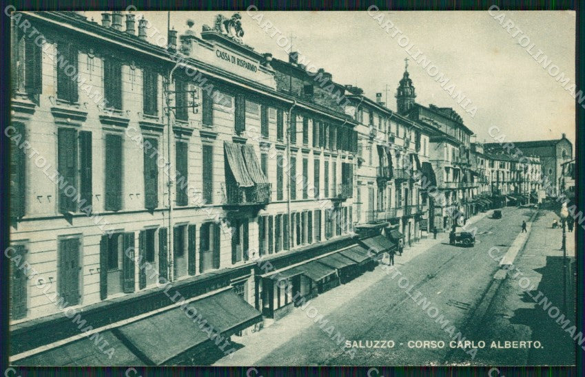 Cuneo Saluzzo Corso Carlo Alberto Cassa di Risparmio cartolina MT5601 – fronte