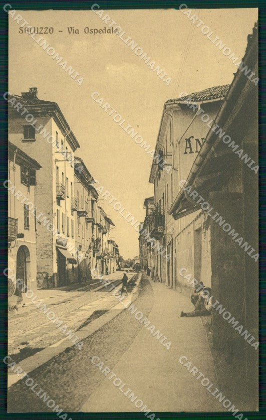 Cuneo Saluzzo Via Ospedale cartolina MT5608 – fronte