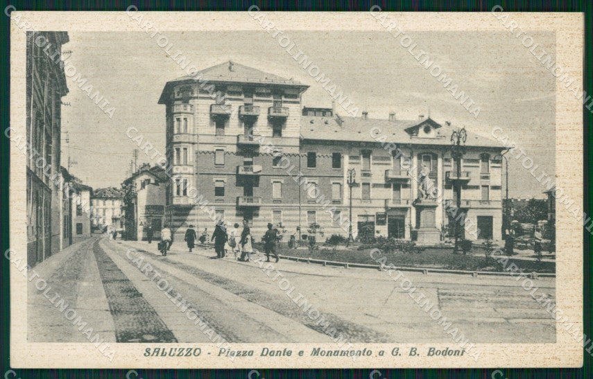 Cuneo Saluzzo Piazza Dante Monumento Bodoni cartolina MT5615 – fronte