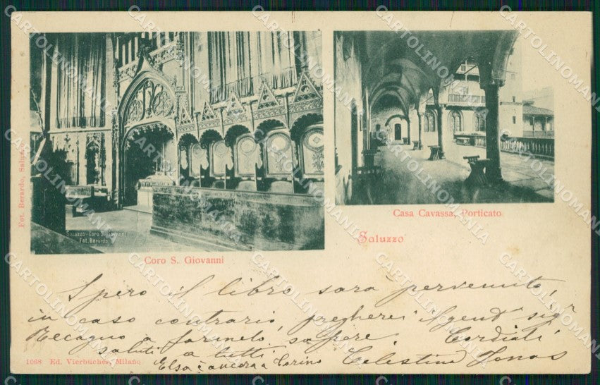 Cuneo Saluzzo San Giovanni Coro Casa Cavassa cartolina MT5629 – fronte