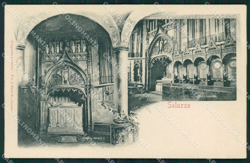 Cuneo Saluzzo San Giovanni Coro Tomba Lodovico II cartolina MT5630 – fronte