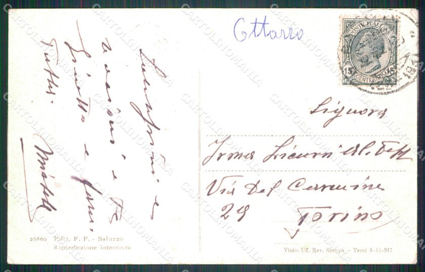 Cuneo Saluzzo Casa Medioevale cartolina MT5634 – retro