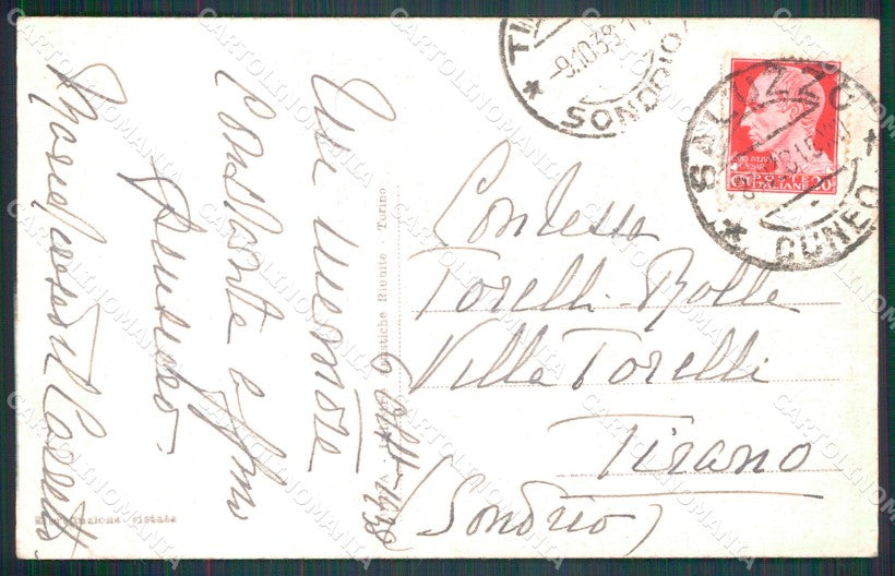 Cuneo Saluzzo Palazzo Marchesi di PIEGA cartolina MT5642 – retro