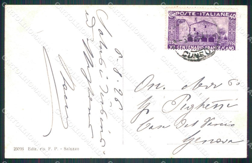 Cuneo Saluzzo Quartiere di Cavalleria Silvio Pellico PIEGHINE cartolina MT5655 – retro