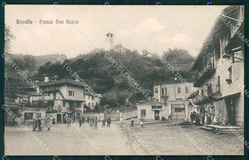 Cuneo Revello Piazza San Rocco cartolina MT5676 – fronte