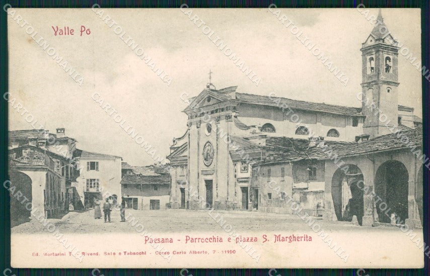 Cuneo Paesana Valle Po piazza Santa Margherita cartolina MT5697 – fronte