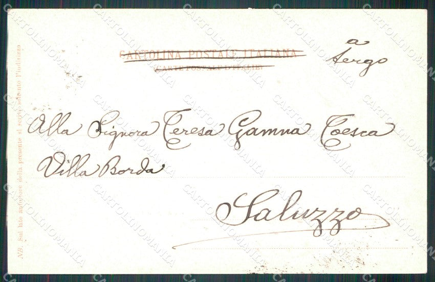 Cuneo Paesana Via al Monviso Valle Po cartolina MT5698 – retro