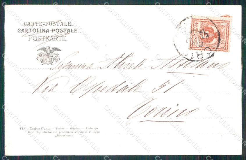 Cuneo Crissolo Corso Lungo Po Genta cartolina MT5709 – retro