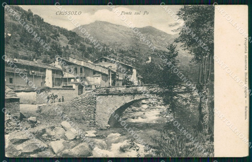 Cuneo Crissolo Ponte sul Po cartolina MT5713 – fronte