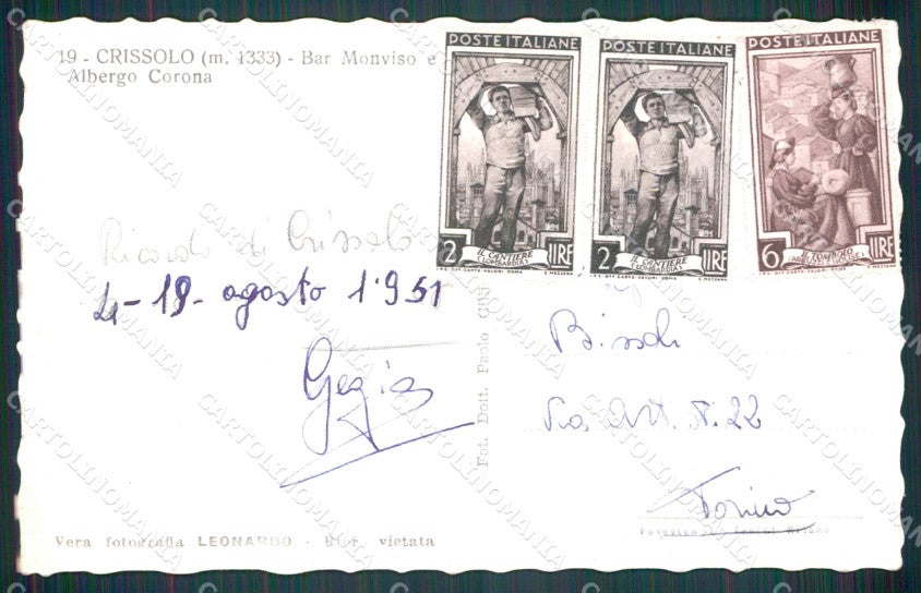 Cuneo Crissolo Albergo Corona Foto cartolina MT5714 – retro