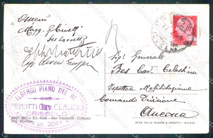 Cuneo Monviso Piano Re Punta Gastaldi Albergo Alpino Rifugio cartolina MT5729 – retro