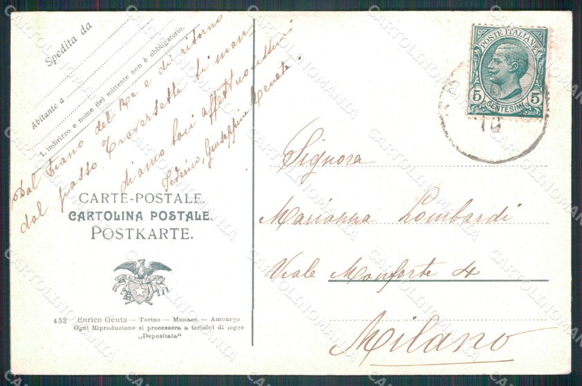 Cuneo Monviso Cascata Po Cappella Nuova Passo Traversette Genta cartolina MT5745 – retro