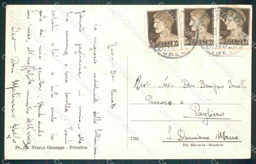 Cuneo Verzuolo Castello cartolina MT5754 – retro