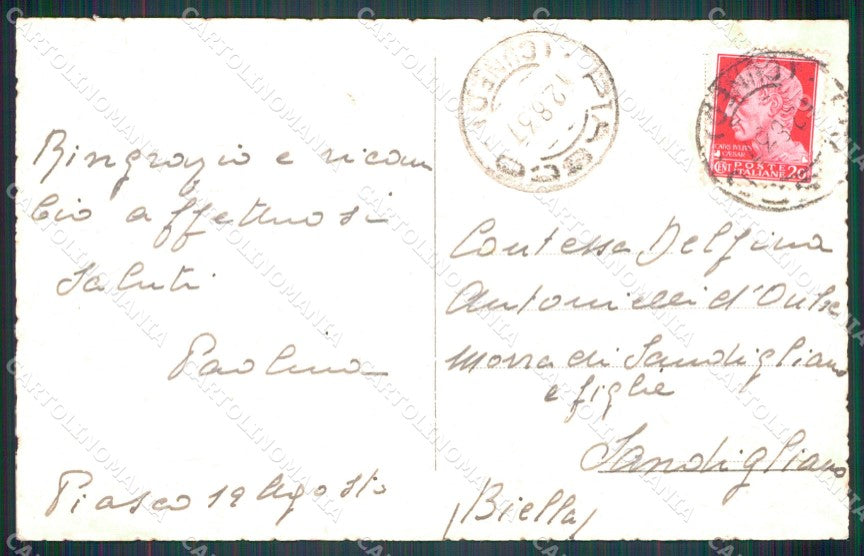 Cuneo Piasco Castello cartolina MT5770 – retro