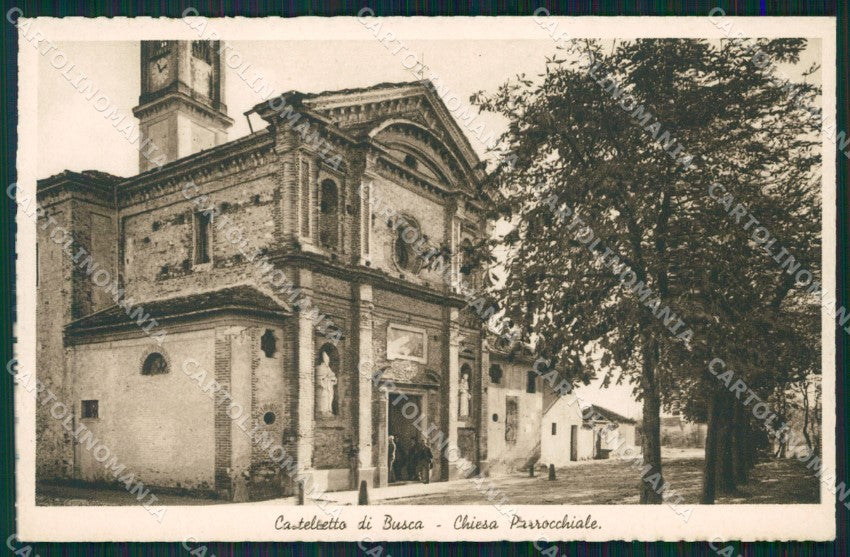 Cuneo Busca Castelletto chiesa Parrocchiale cartolina MT5831 – fronte