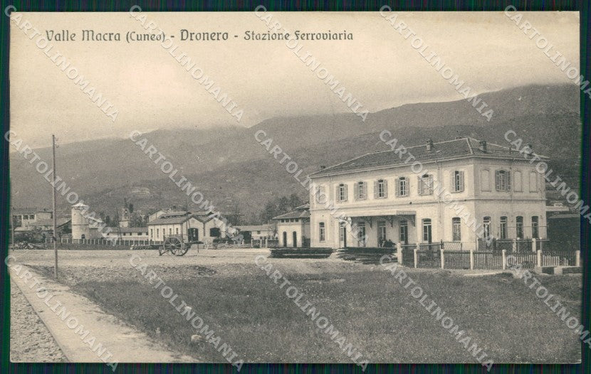 Cuneo Dronero Stazione Ferroviaria Valle Maira ABRASA cartolina MT5834 – fronte