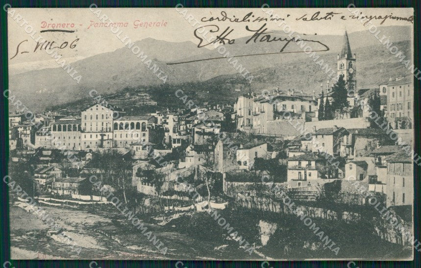 Cuneo Dronero Panorama cartolina MT5850 – fronte