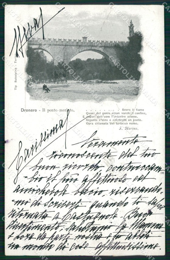 Cuneo Dronero Ponte Merlato San Marino STRAPPINO cartolina MT5871 – fronte