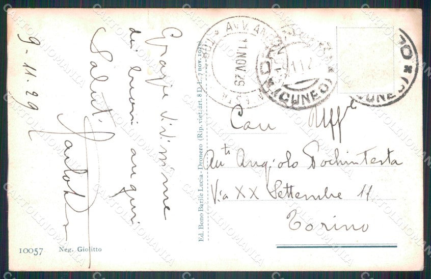 Cuneo Dronero Borgo Macra cartolina MT5878 – retro