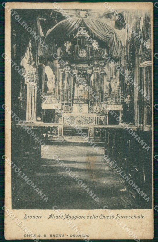 Cuneo Dronero Chiesa Parrocchiale Altare Maggiore cartolina MT5897 – fronte