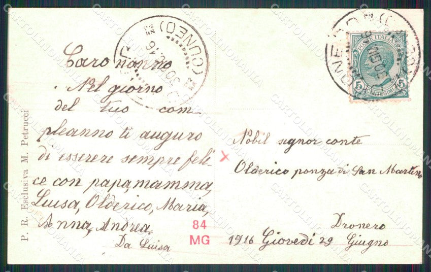 Cuneo Dronero Chiesa Parrocchiale cartolina MT5899 – retro