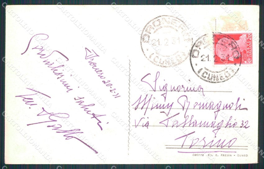 Cuneo Dronero Piazza XX Settembre cartolina MT5909 – retro