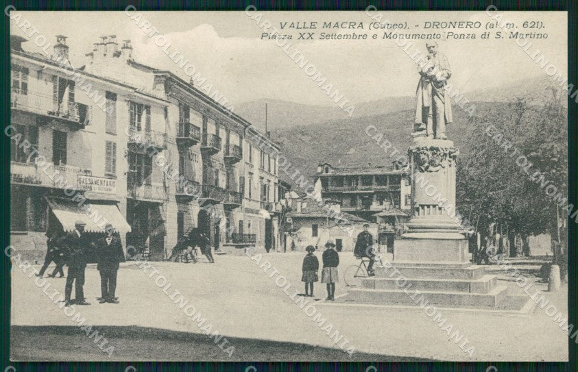 Cuneo Dronero Piazza XX Settembre Monumento Ponza San Martino cartolina MT5911 – fronte