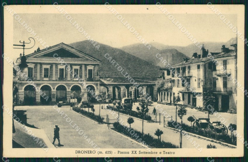 Cuneo Dronero Piazza XX Settembre Teatro cartolina MT5920 – fronte