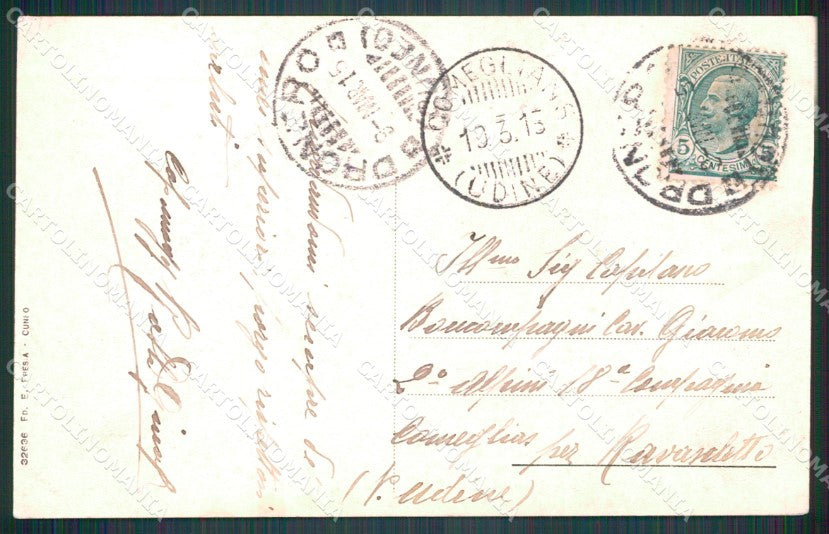 Cuneo Dronero Via Giolitti ABRASA cartolina MT5928 – retro