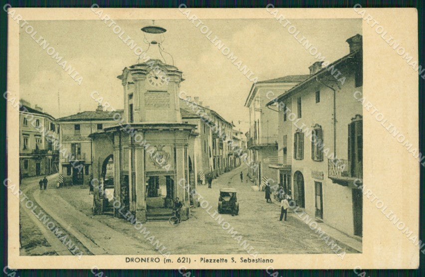 Cuneo Dronero Piazzetta San Sebastiano cartolina MT5932 – fronte