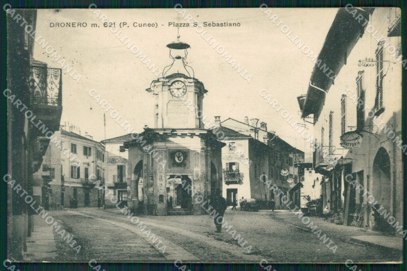 Cuneo Dronero Piazzetta San Sebastiano cartolina MT5933 – fronte