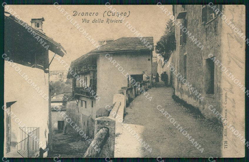 Cuneo Dronero Via della Riviera cartolina MT5936 – fronte