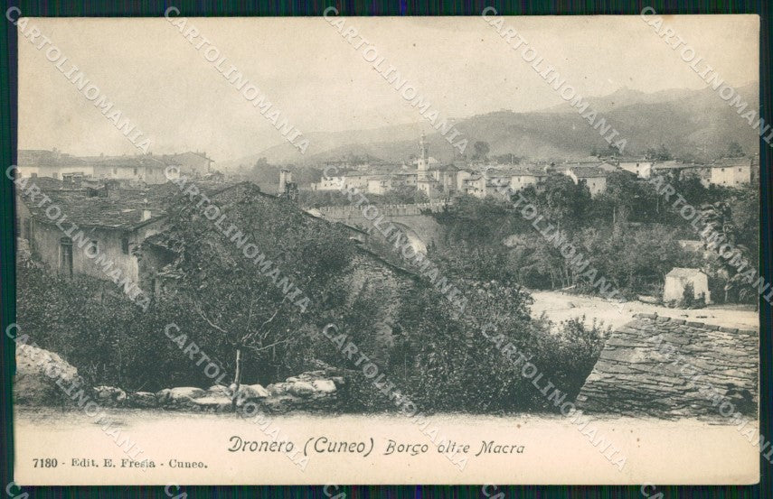Cuneo Dronero Borgo oltre Macra cartolina MT5937 – fronte