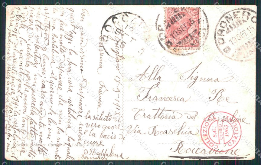 Cuneo Roccabruna Operai terreno parrocchia San Giuliano ABRASA cartolina MT5949 – retro