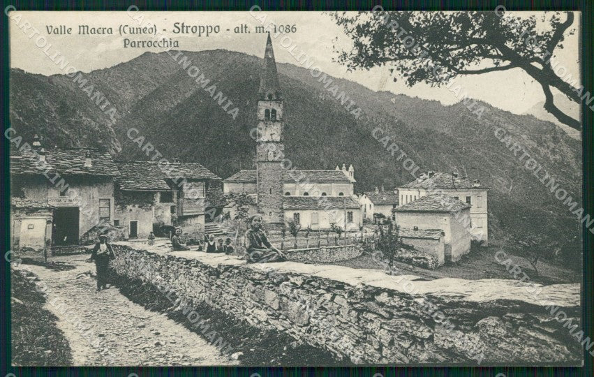 Cuneo Stroppo Parrocchia Valle Macra Maira cartolina MT5990 – fronte